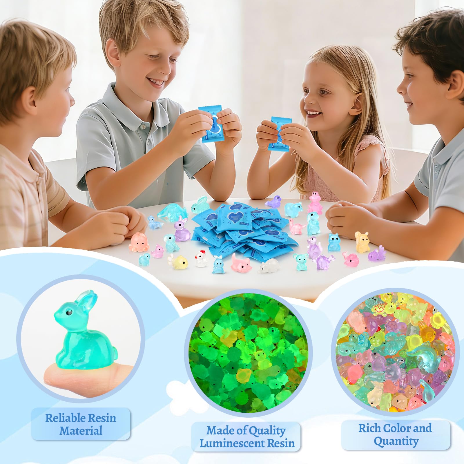 Onsioesd resin animals for aquarium decor with glow effect