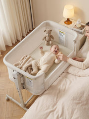 ONTHEWEI Baby Bassinet bedside sleeper in assembly with sturdy anti-wobble frame for safe night care