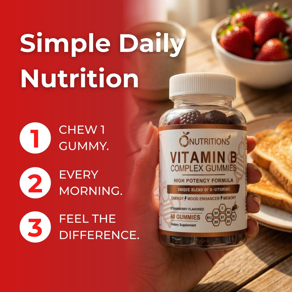 O NUTRITIONS Busy adults and teens taking one gummy daily.