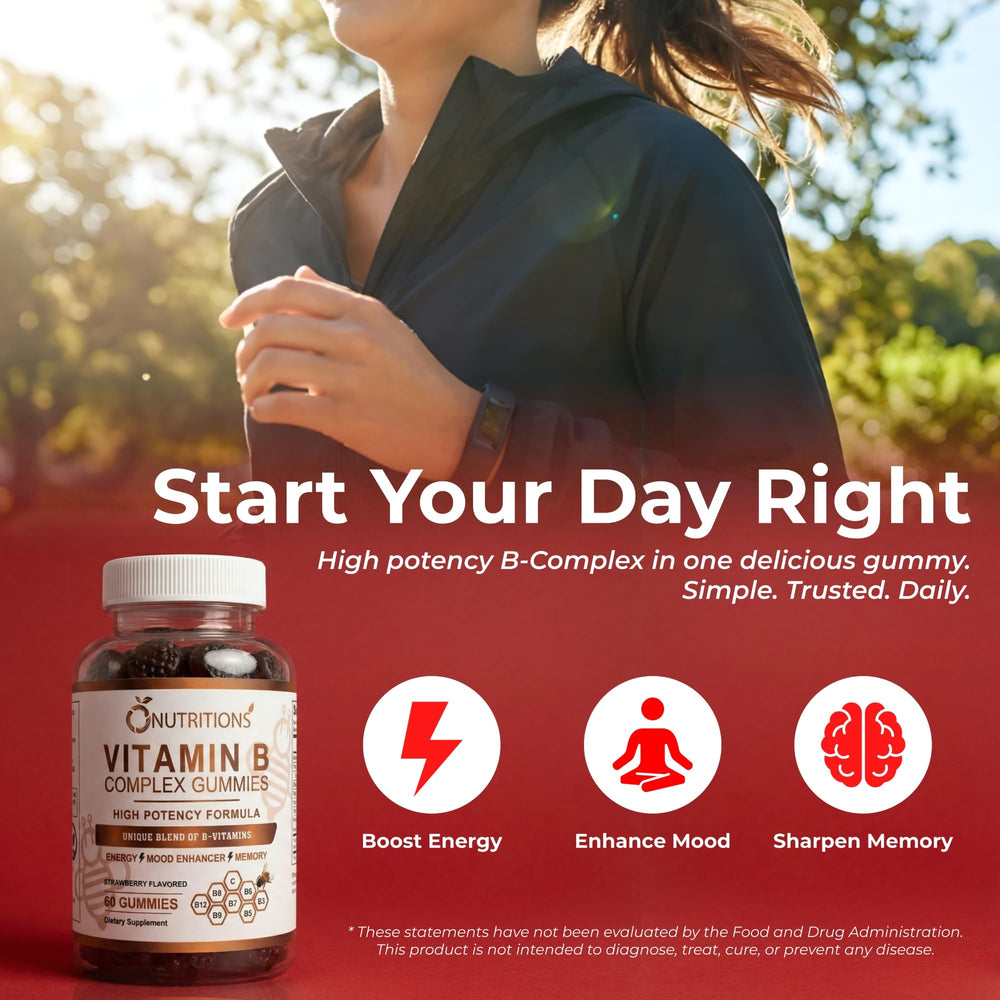 O NUTRITIONS Vegan pectin gummy bottle label emphasizes plant-based nutrients.