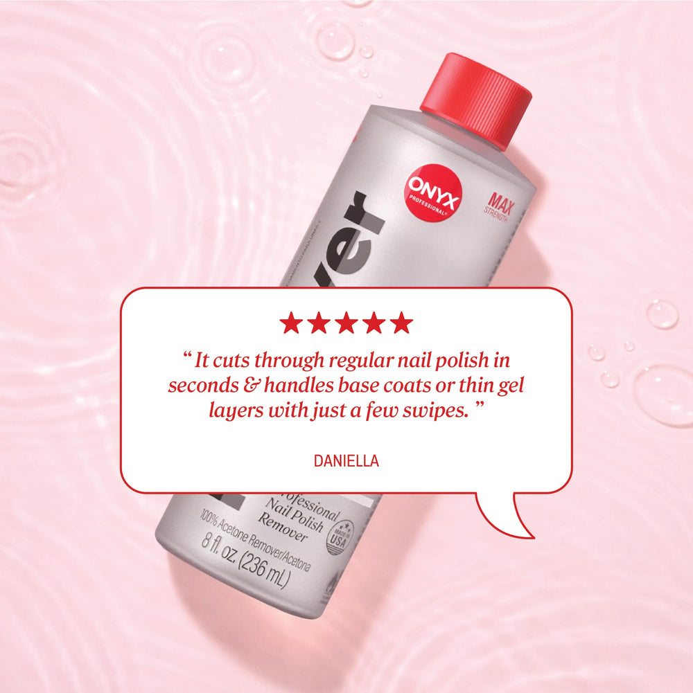 Onyx Professional artificial nails removal scene showcasing multi-use remover.