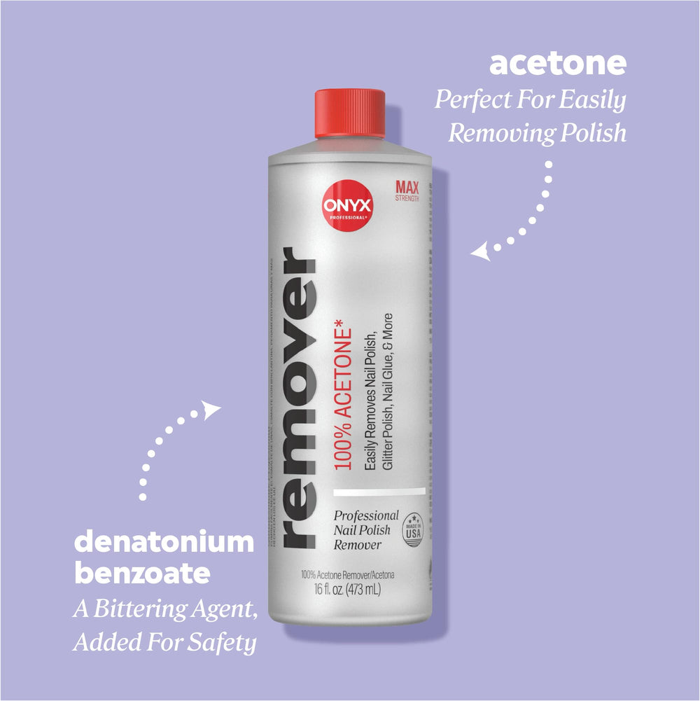 Onyx Professional remover bottle with cotton for fast polish removal