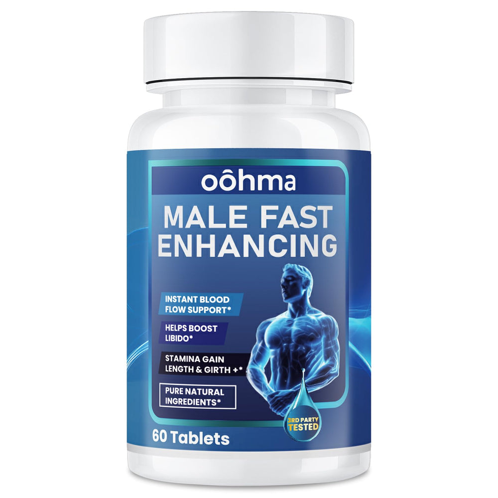 Oohma bottle-front-view highlighting the new male enhancement supplement for daily vitality.