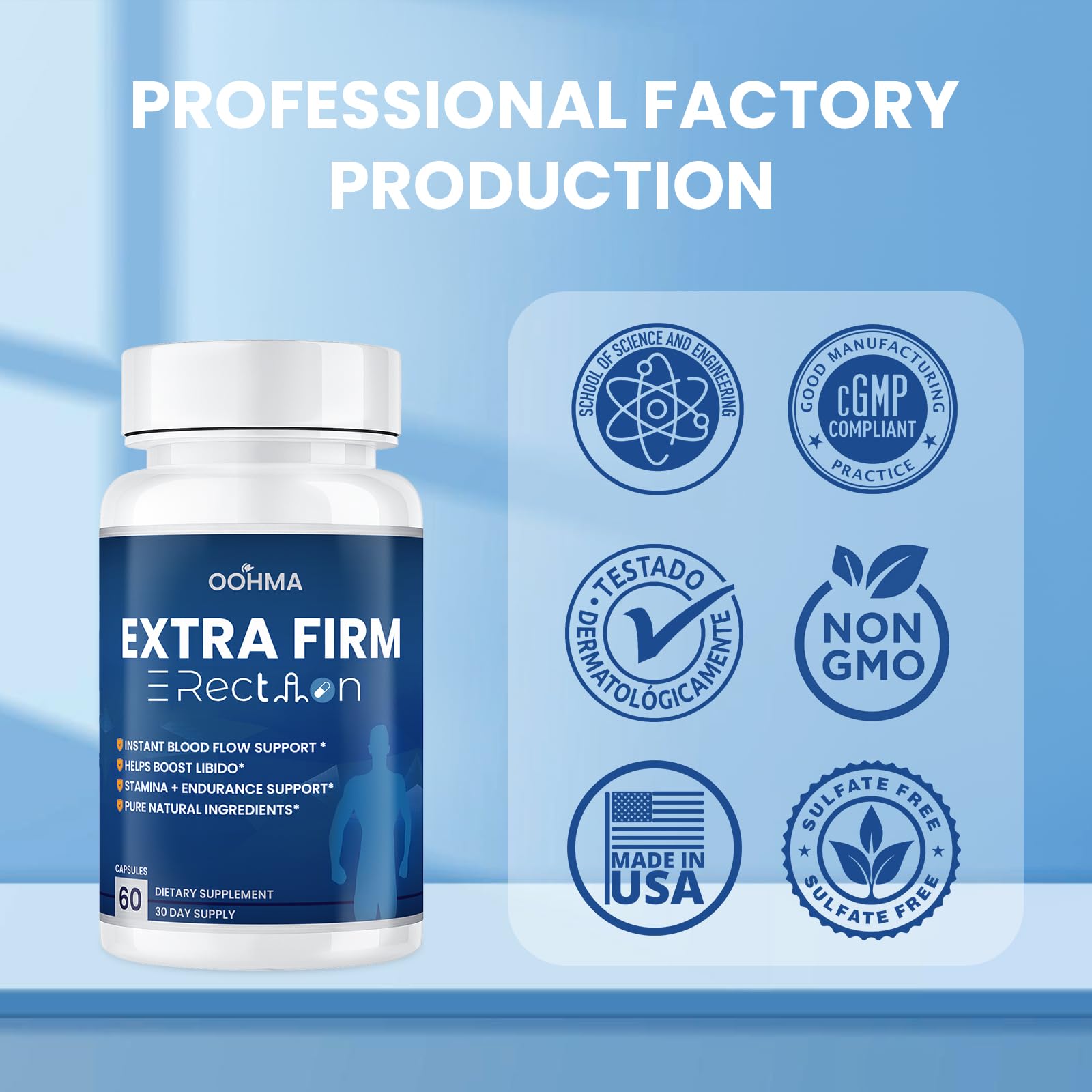 Oohma daily dosing guide showing two capsules for routine use.