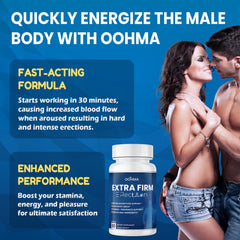 Oohma natural ingredients blend featuring maca, epimedium, and ginseng for vitality.