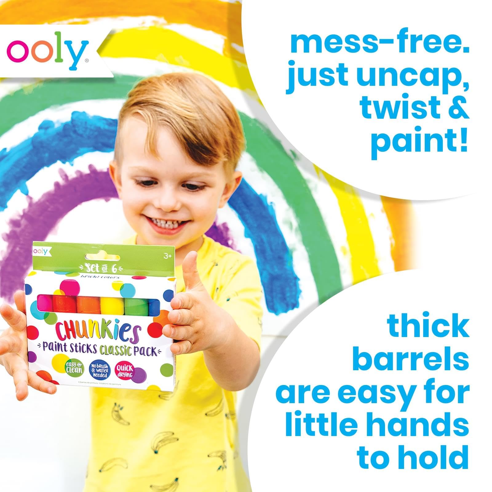 OOLY Chunkies in toddler crafts demonstrating no water needed
