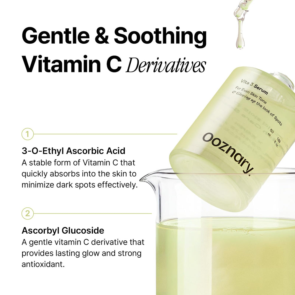 OOZNARY Vita 3 Serum applied to skin for even, gradual absorption.