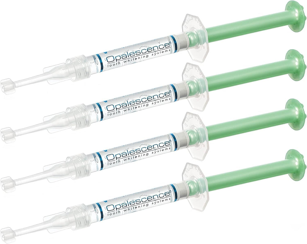 Opalescence 15% gel syringes 4-pack for at-home whitening.