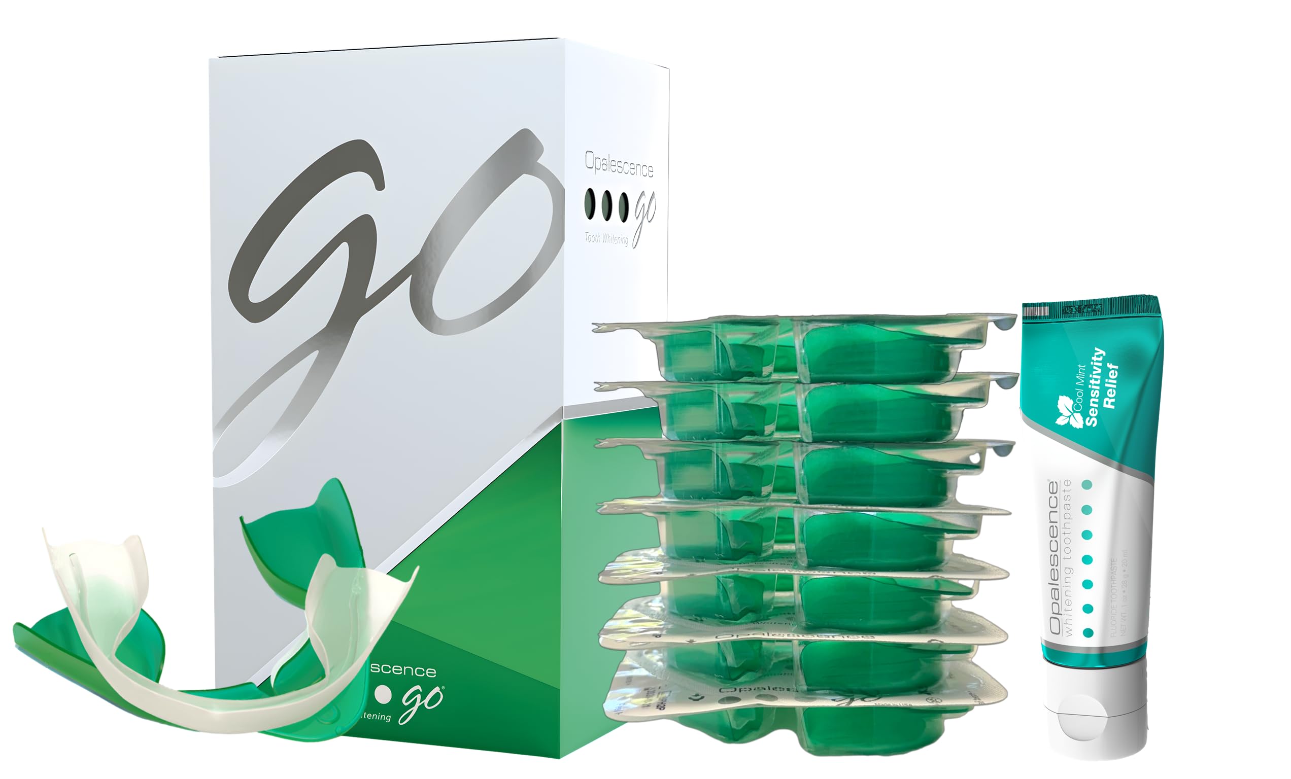 Opalescence GO 15 Mint whitening bundle box showing a complete, ready-to-use system.