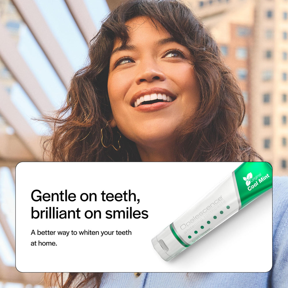 Opalescence toothpaste Cool Mint with fluoride protection suggests enamel defense in daily routine