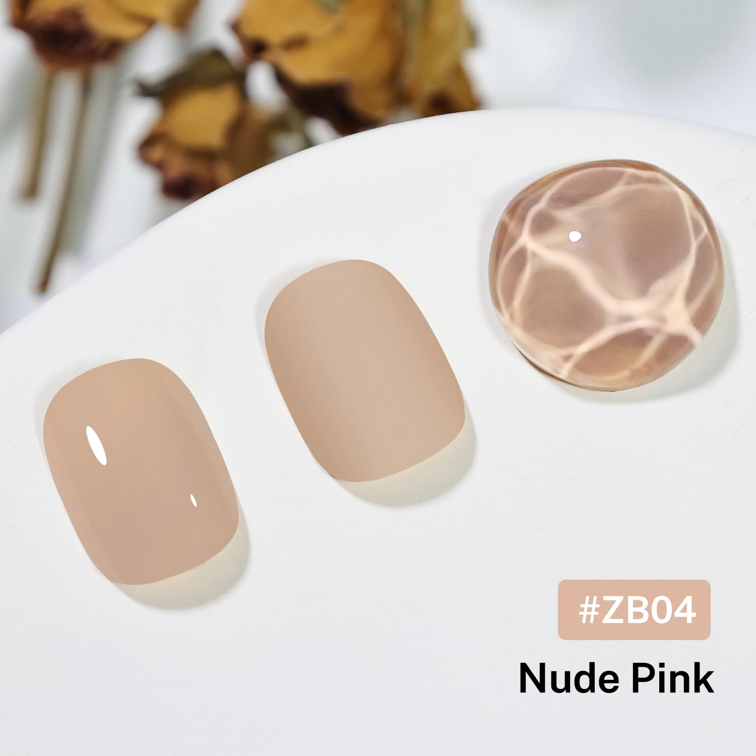 OpenLive nude pink nail polish brush demonstrates smooth, even coverage.