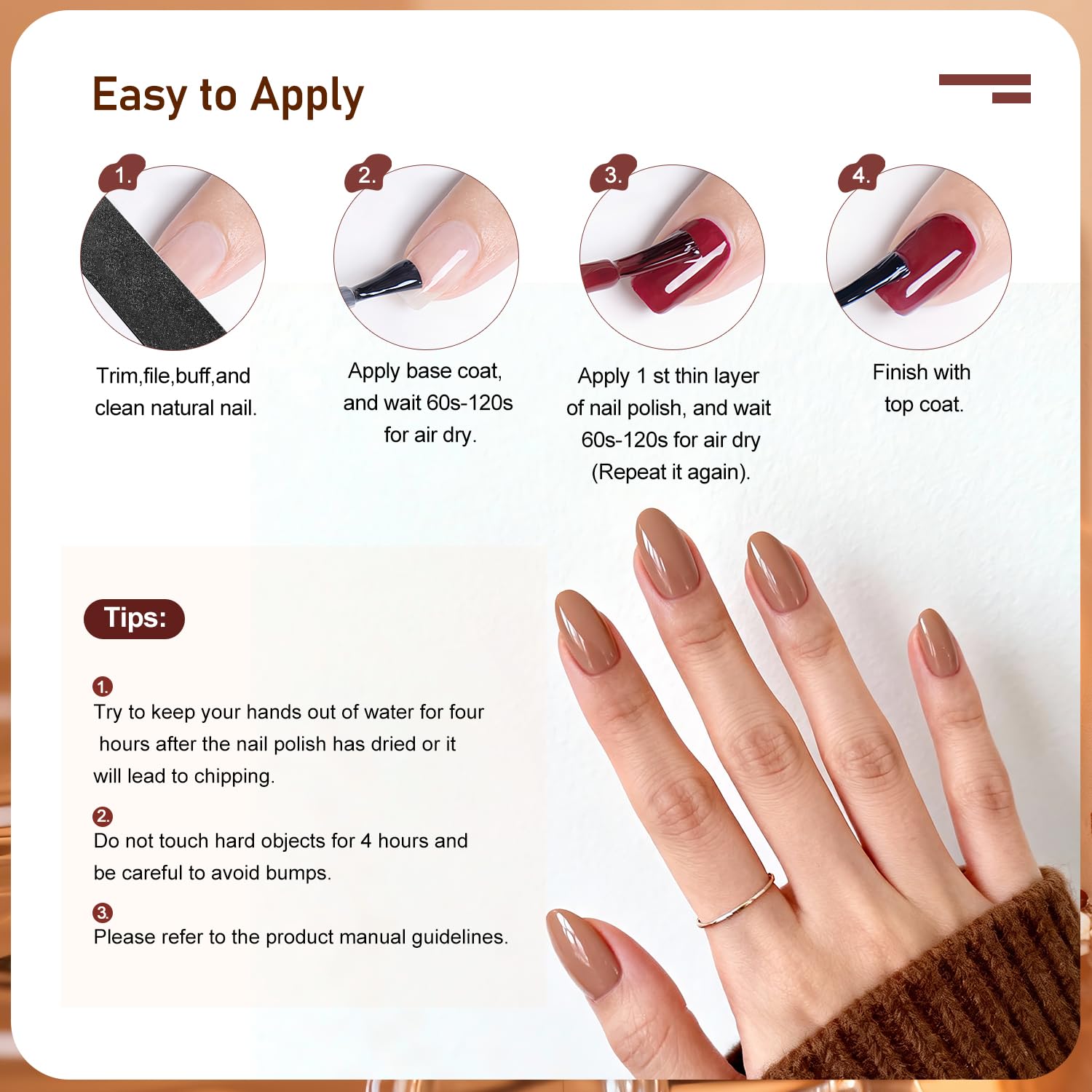 OpenLive base and top coat ensure durable shine and smooth application