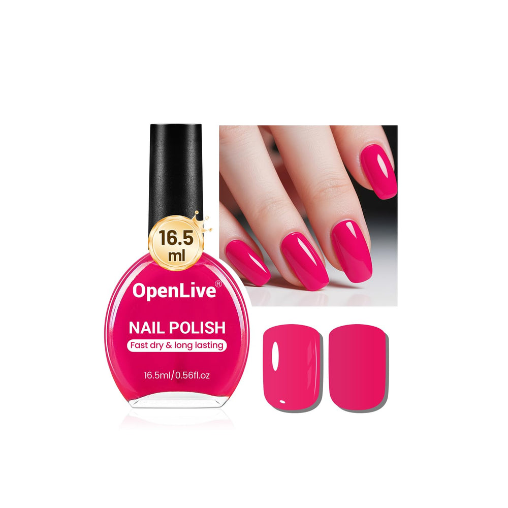 OpenLive Rose Pink Nail Polish bottle showing rich, balanced color for at-home manicures.