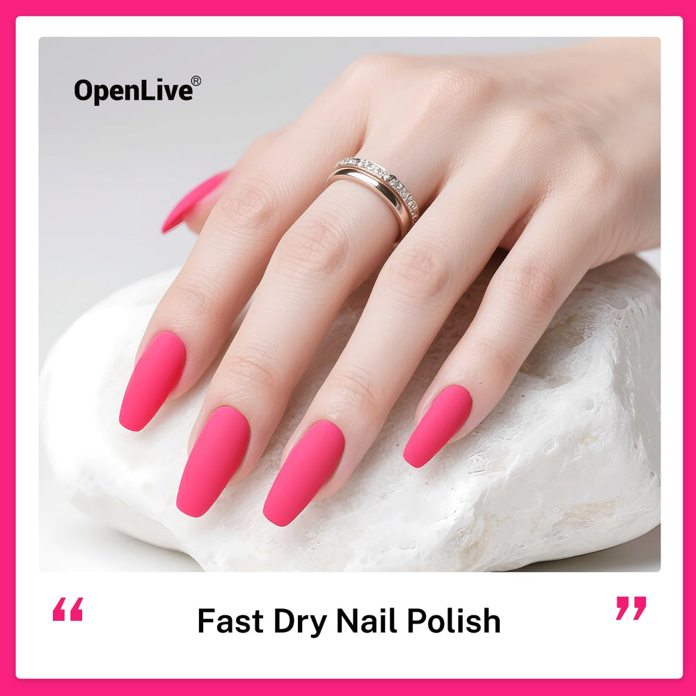 OpenLive Rose Pink swatches displaying glossy, long-lasting finish.