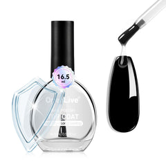 OpenLive Top Coat bottle close-up showing a clear finish that protects color beneath.
