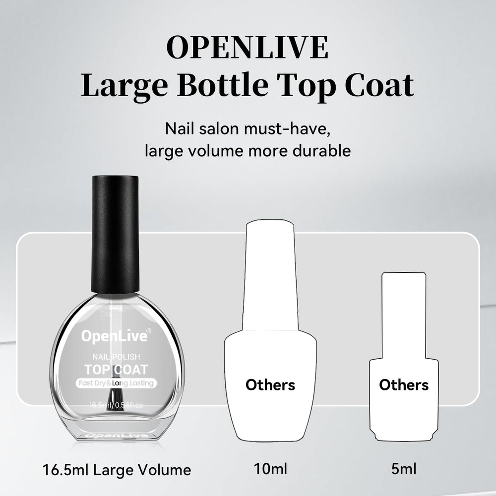 OpenLive Top Coat low-odor formula keeps application comfortable and skin-friendly.