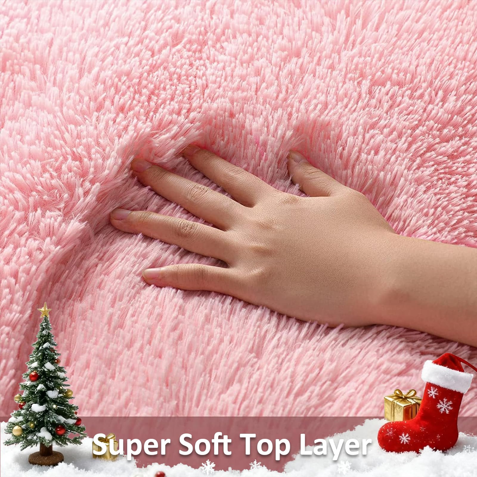 Ophanie fluffy shag rug for kids' room; cozy play surface.