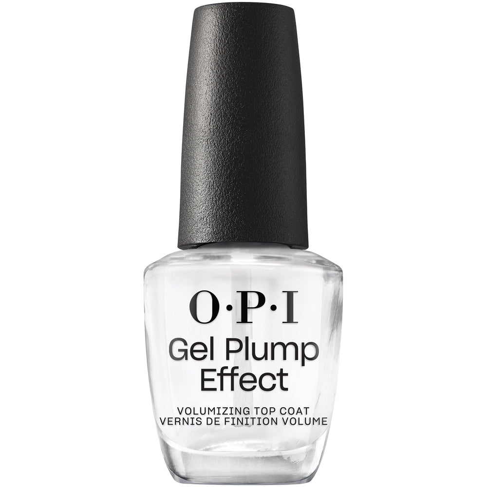 OPI Gel Plump Effect Top Coat bottle closeup showing gel-like volume