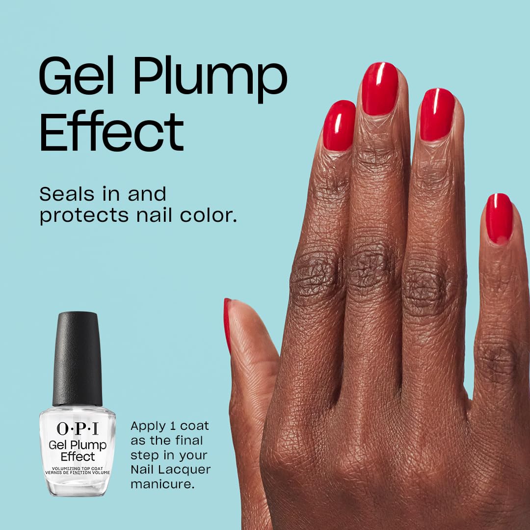 OPI Gel Plump Effect Top Coat brush applying for smooth, even coverage