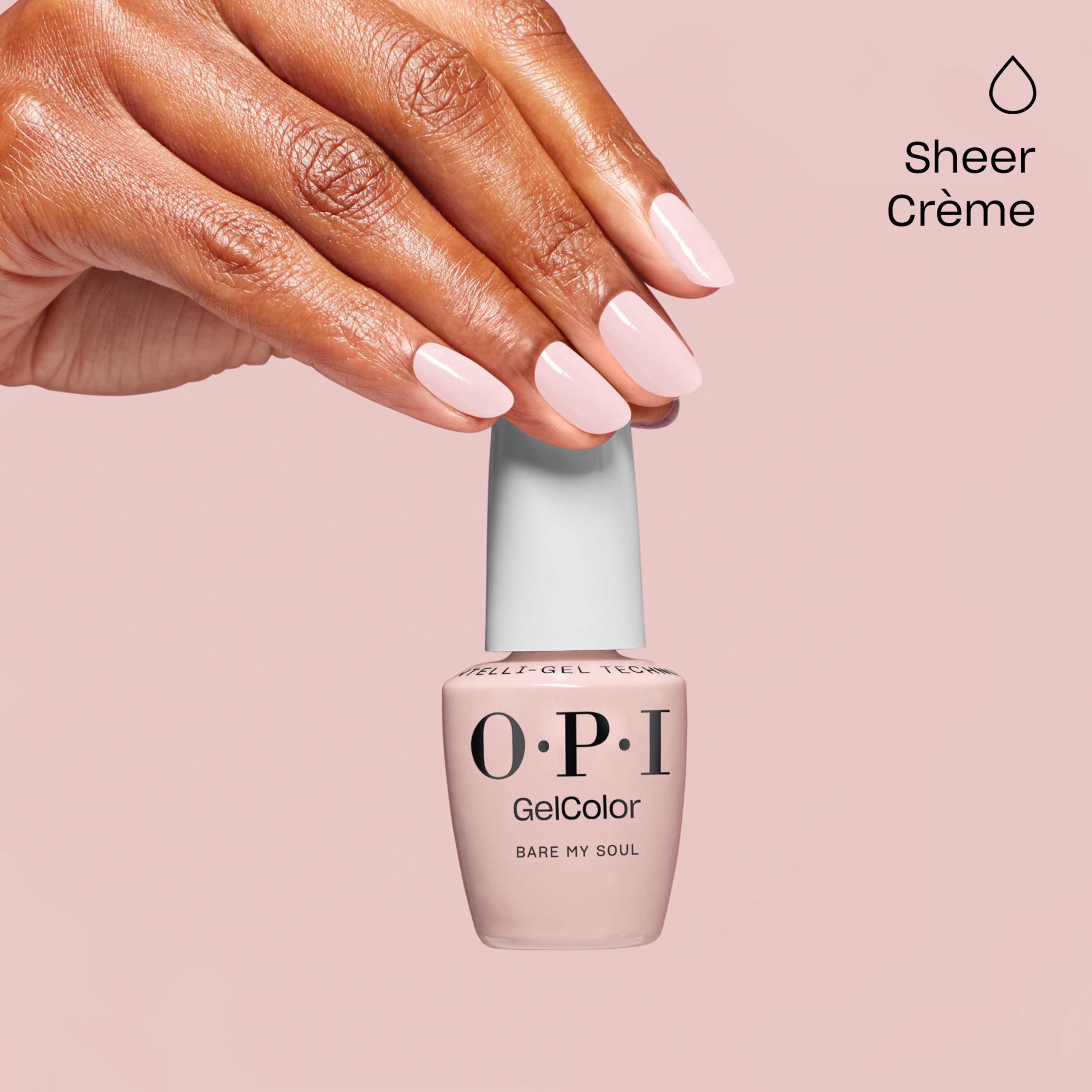 OPI Star Light LED lamp cures Bare My Soul in 30 seconds.