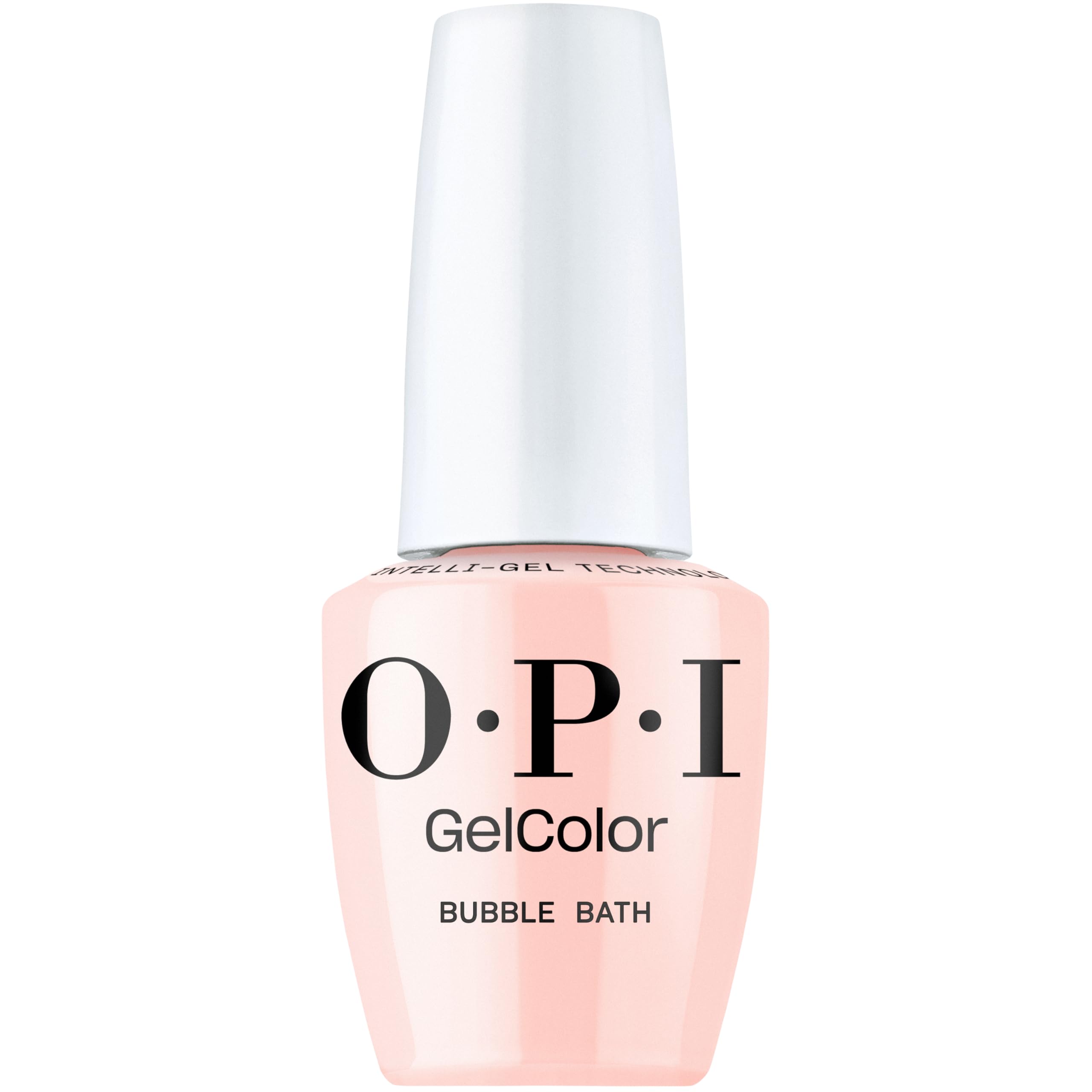 OPI GelColor Bubble Bath bottle with sheer nude pink finish for glossy nails