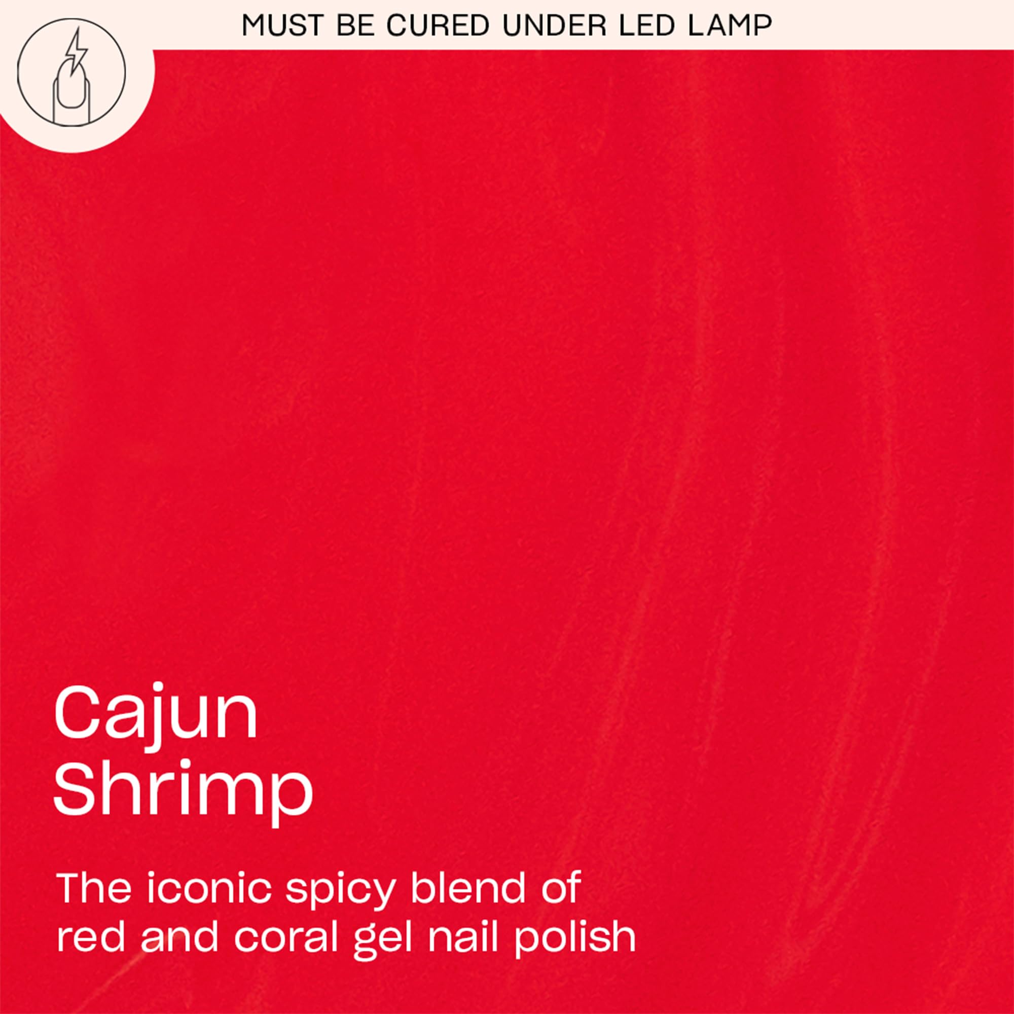 OPI GelColor Cajun Shrimp brush stroke on nail demonstrating smooth, even coverage
