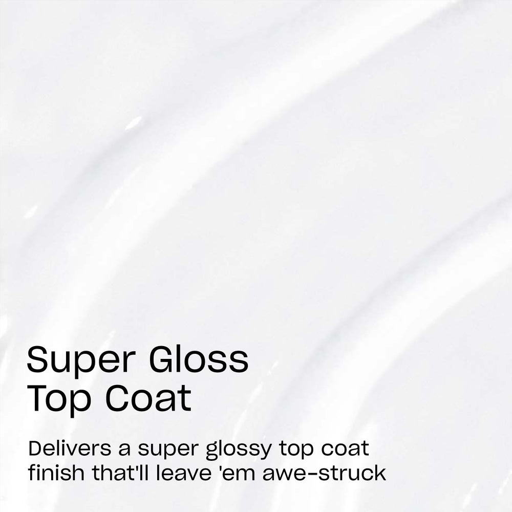 OPI GelColor Super Gloss top coat wet-look finish on nails for instant glamour.