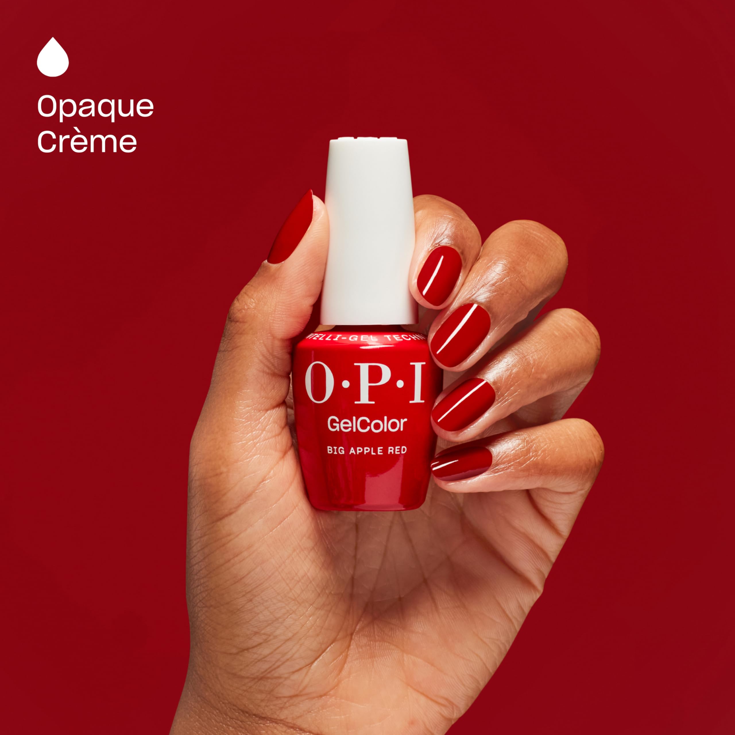 OPI Star Light LED lamp curing GelColor Big Apple Red quickly.