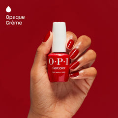 OPI Star Light LED lamp curing GelColor Big Apple Red quickly.