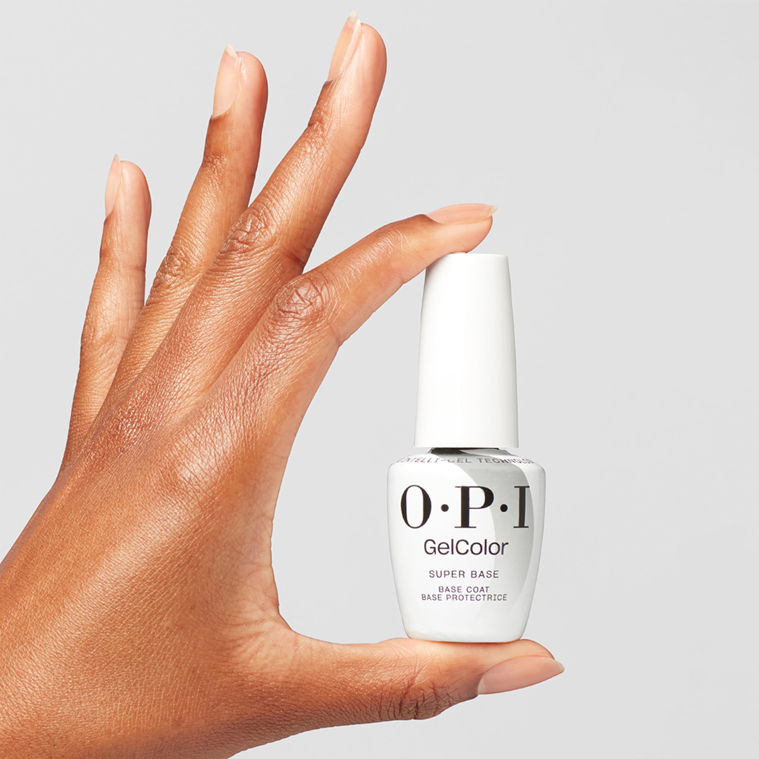 OPI vegan and HEMA-free formula badge on packaging.
