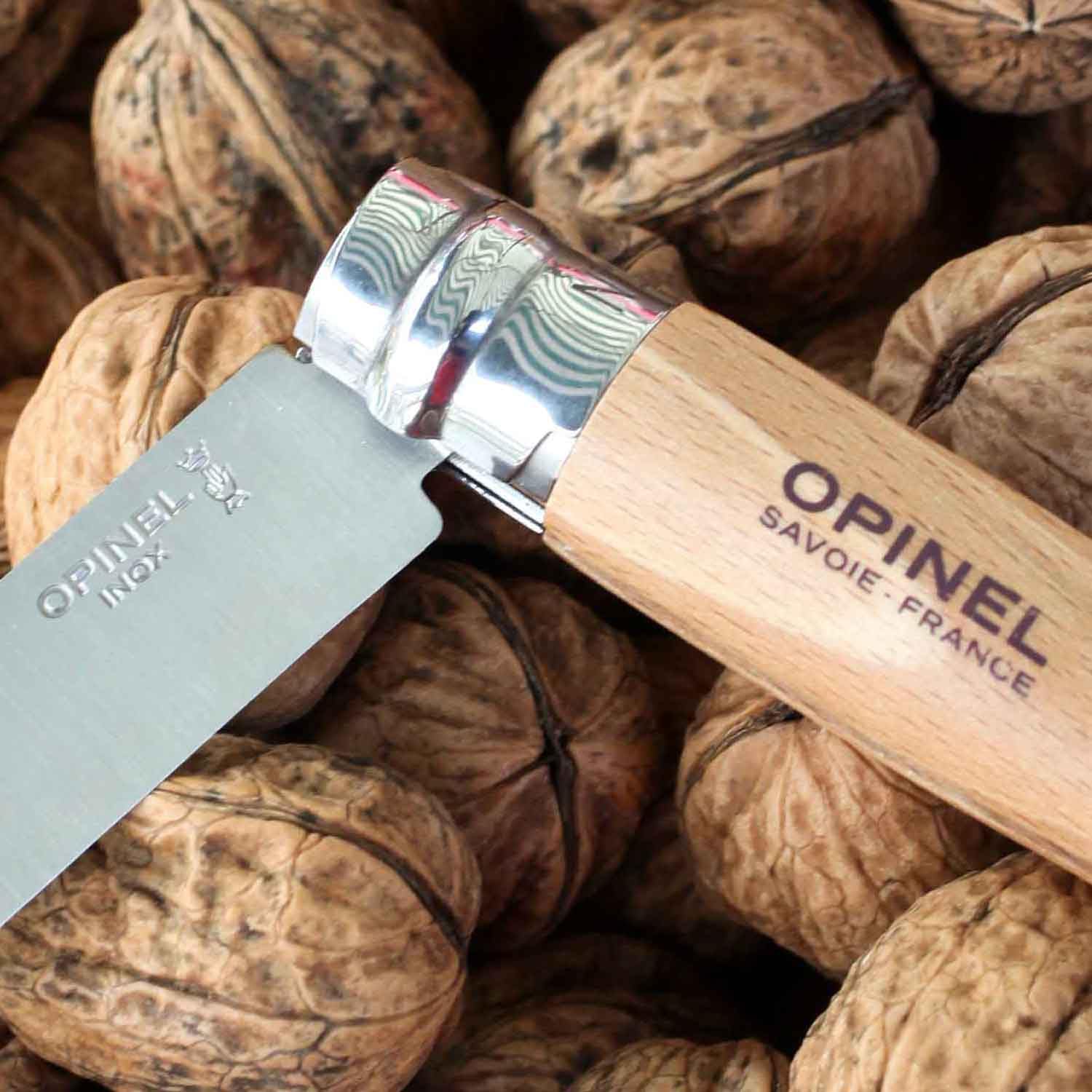 Opinel No. 08 INOX Virobloc safety ring demonstrates secure blade locking
