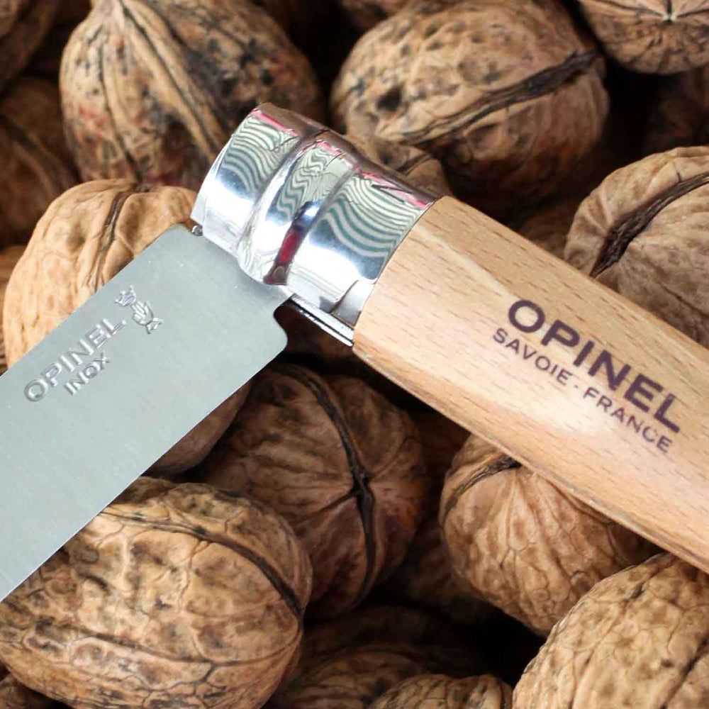 Opinel No. 08 INOX Virobloc safety ring demonstrates secure blade locking