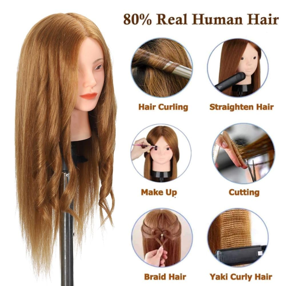 Opini mannequin head with full-density hair for braiding and styling practice.
