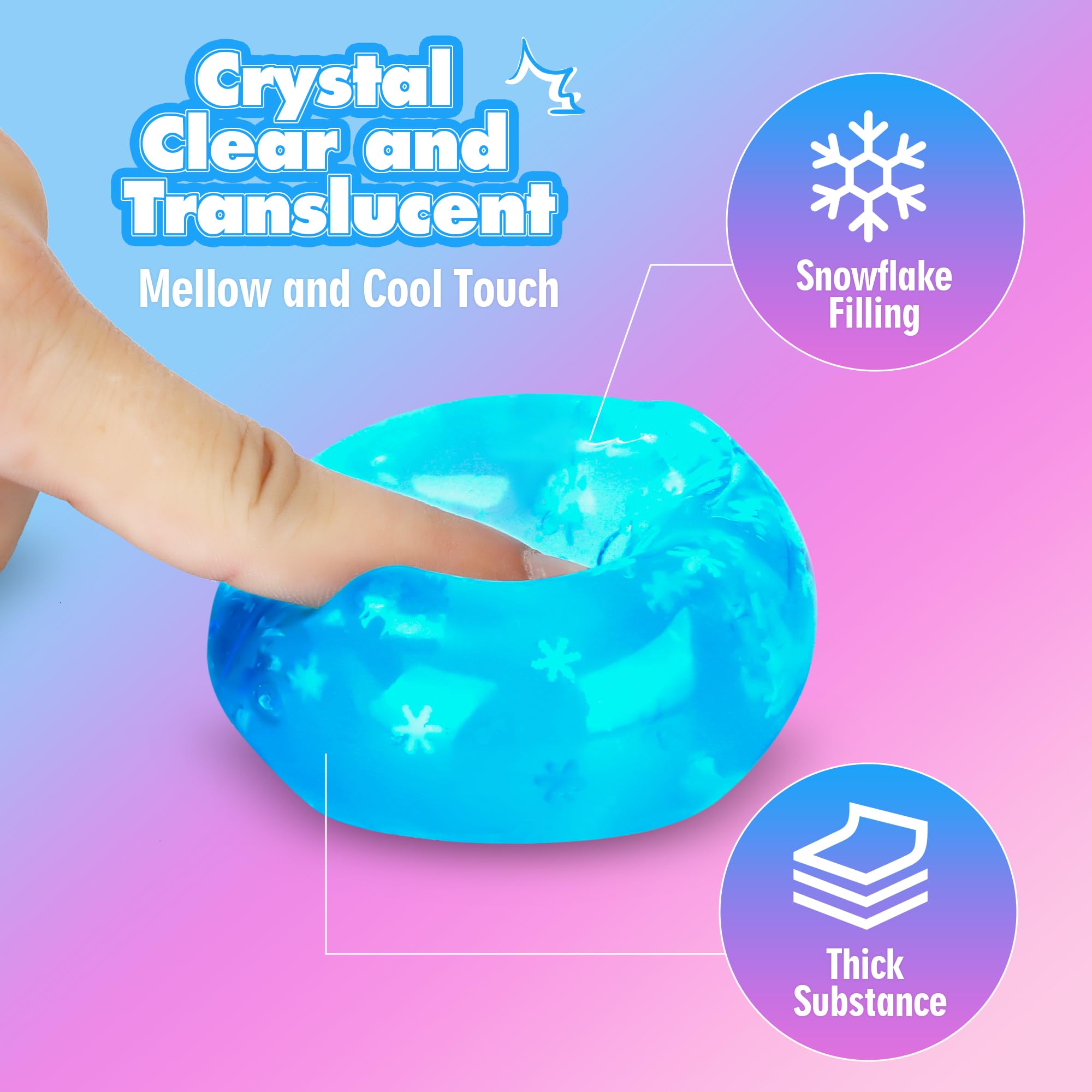 Snowflakes inside the Opllsai stress cube providing visual focus for calm moments