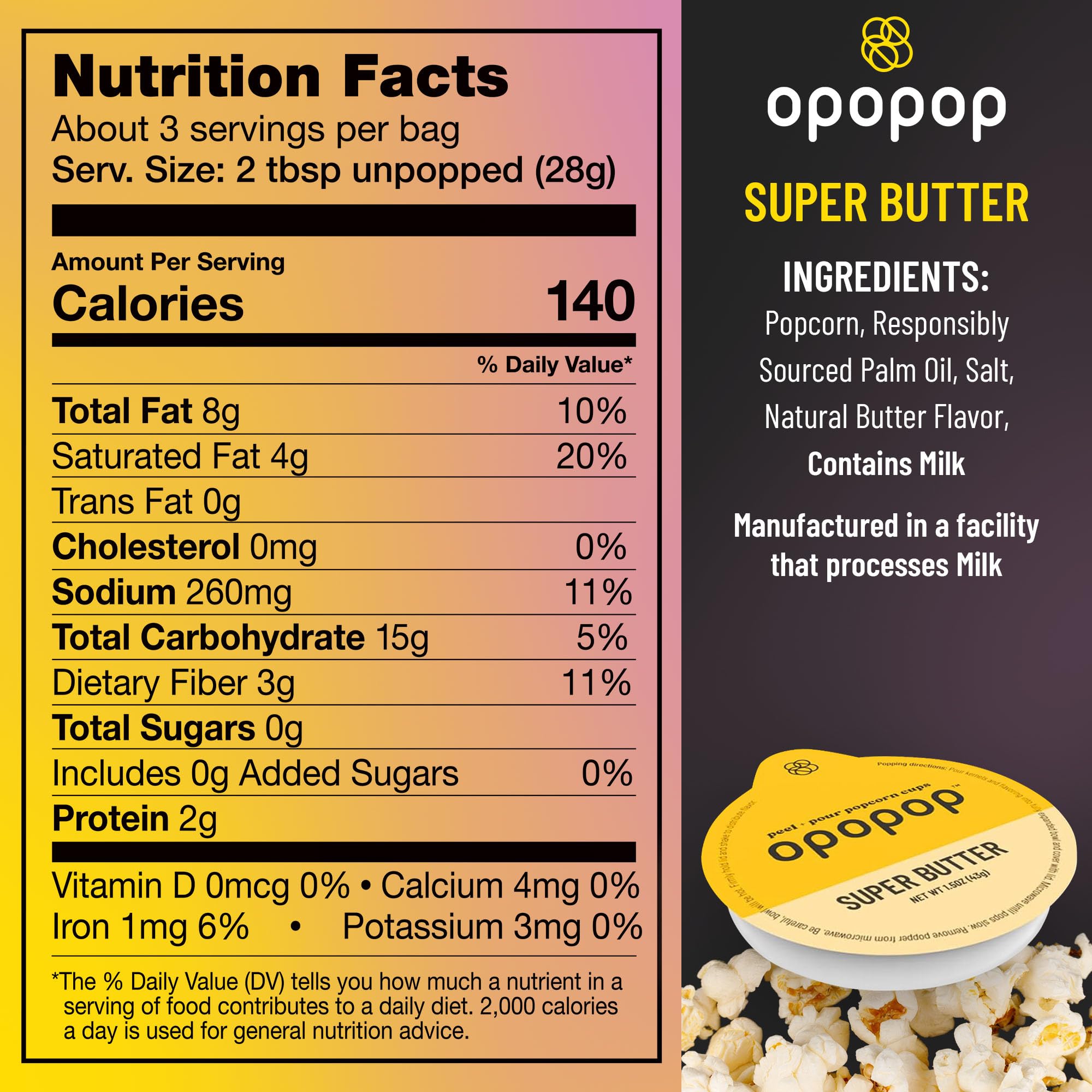 Opopop lid peel and pour setup for quick microwave popcorn