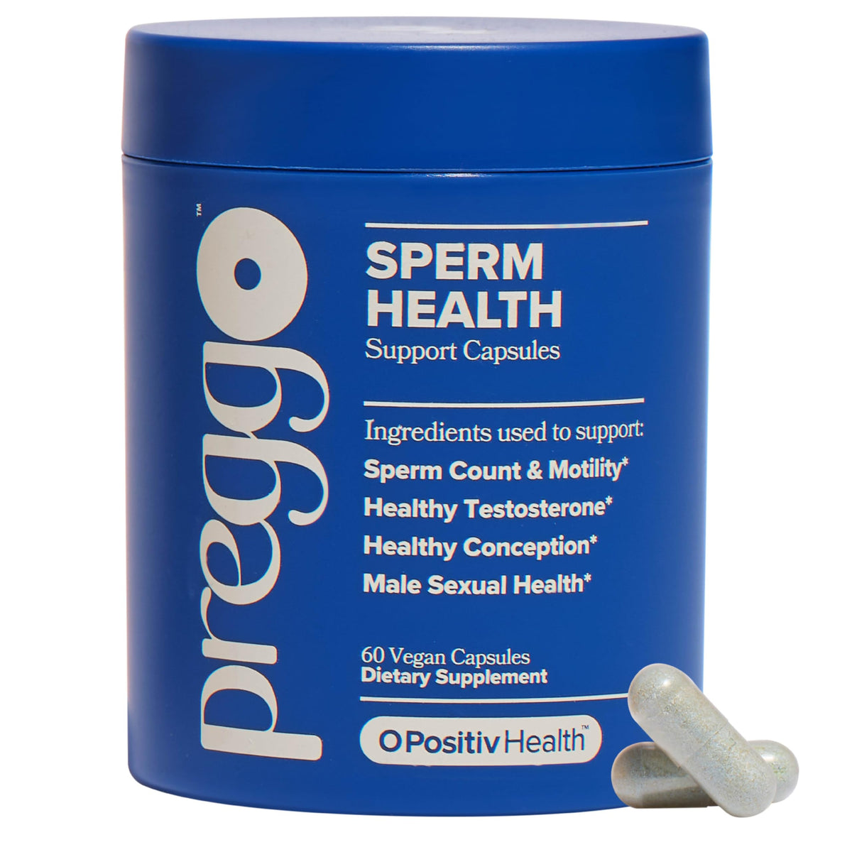 O Positiv Preggo capsules bottle front view supports daily reproductive health.