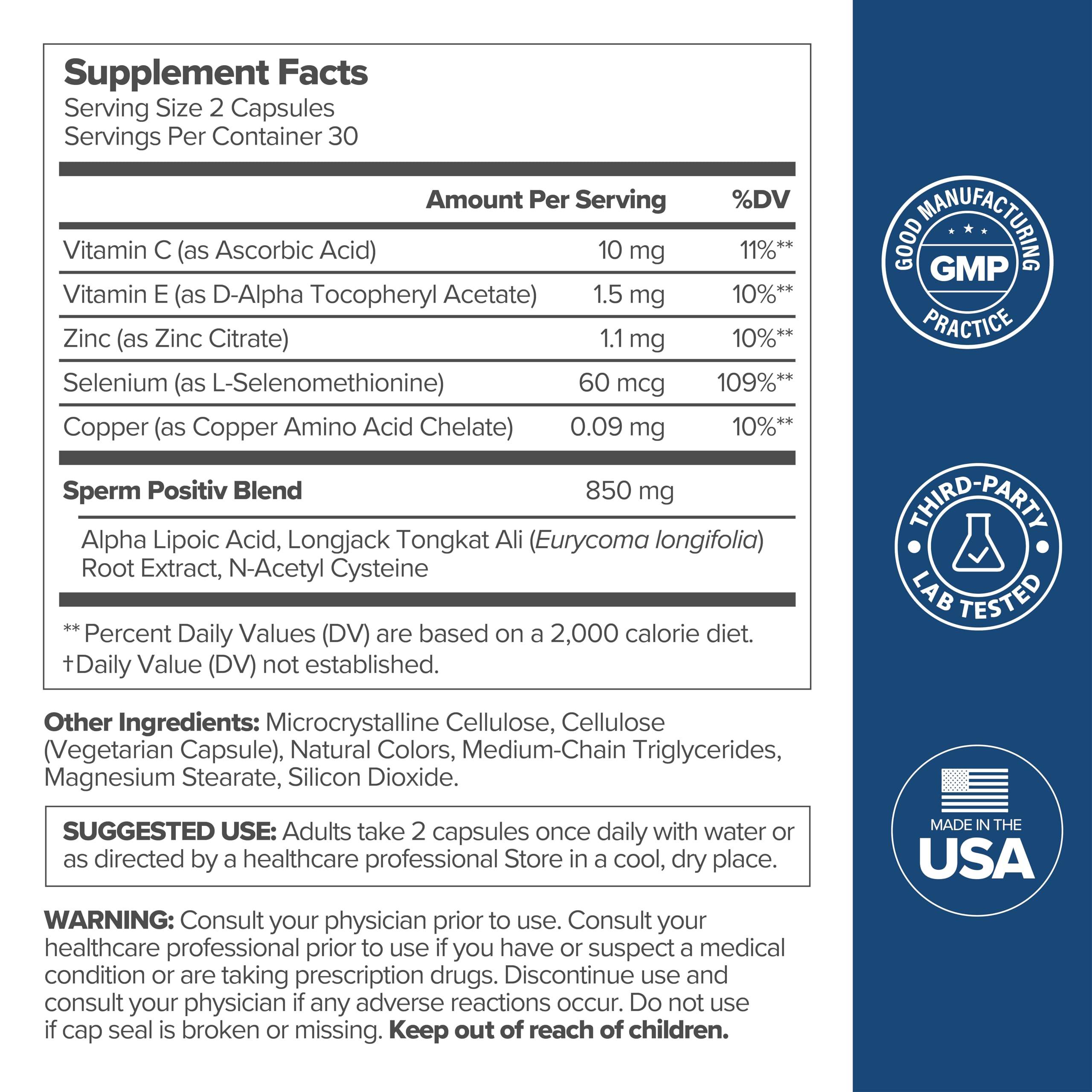 O Positiv Preggo label shows NAC details supporting antioxidant-focused formula.