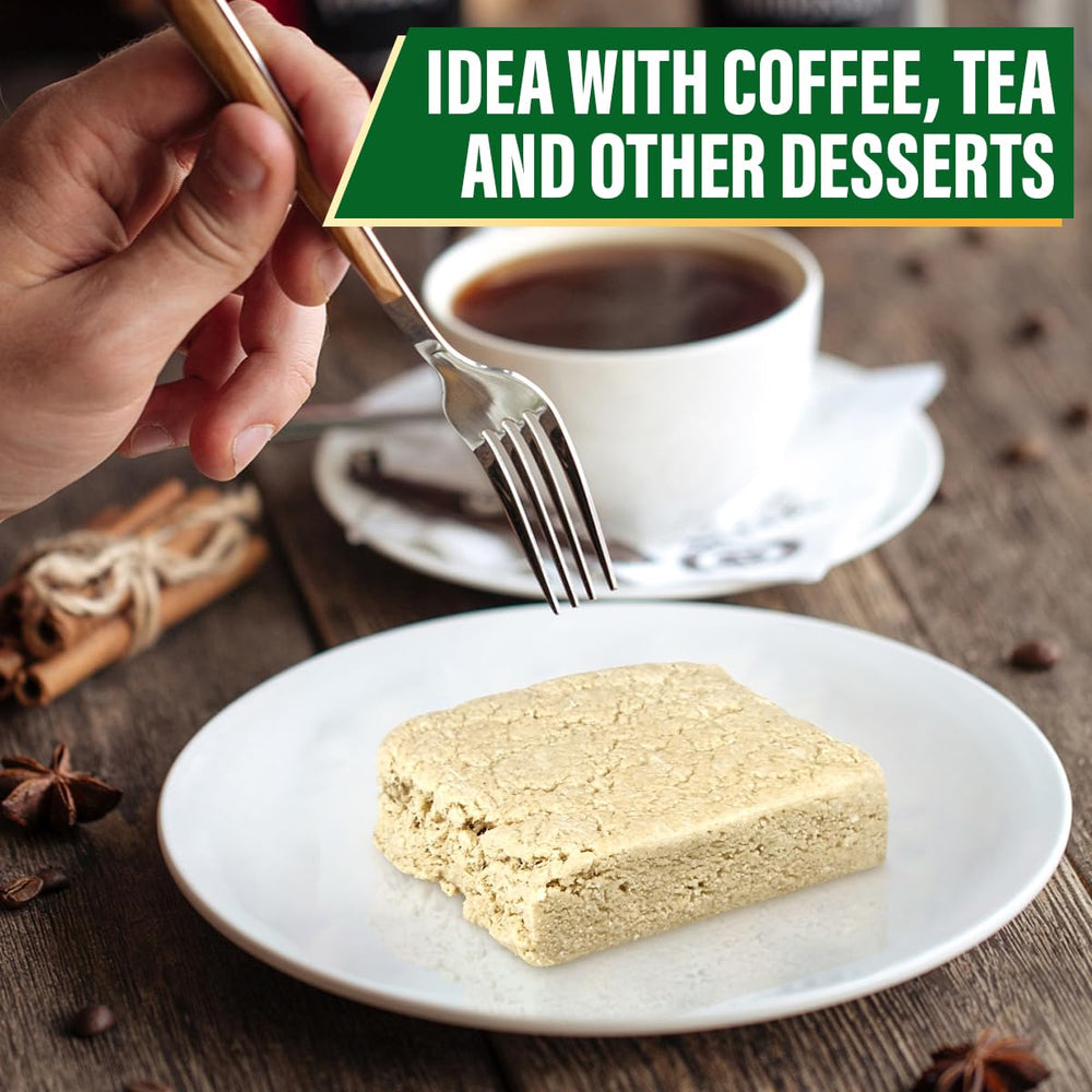 Oppenheimer USA Sugarless Halva Vanilla bar ingredients highlight natural tahini and vanilla