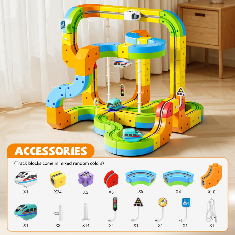 Oppvoci flexible tracks enabling endless layouts with quick snap-fit connections