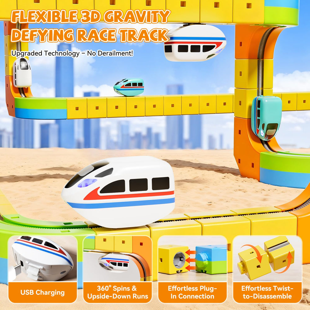 Oppvoci USB-charged train for long play sessions without batteries