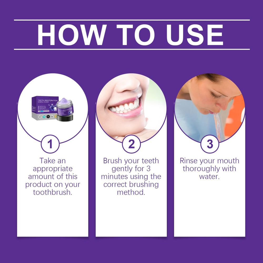 Oprtuisi Daily brushing with mineral powder promotes clean teeth and gums.