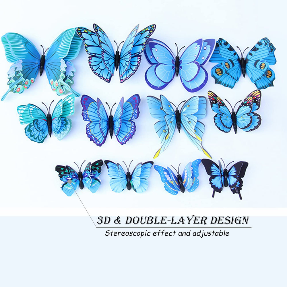 Opseam blue butterfly bedroom decor creates a calming, playful ambiance.