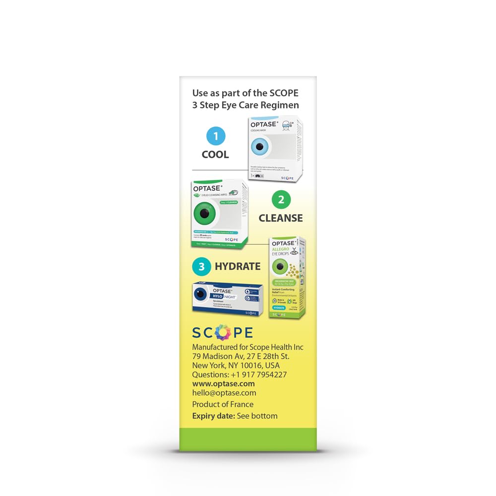 Optase Allegro preservative-free label indicating gentle hydration for daily use.