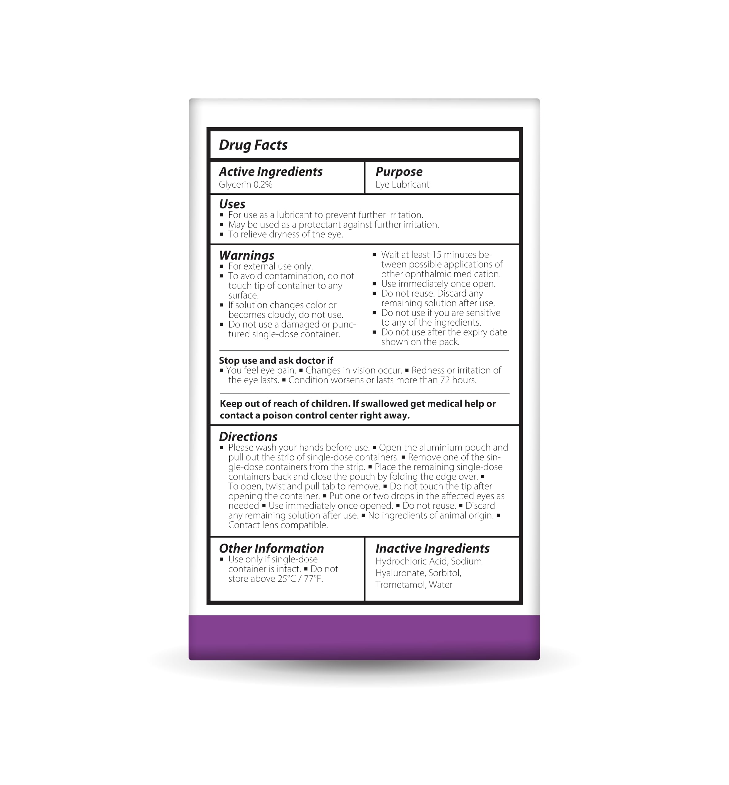 Optase Dry Eye Intense Drops clear solution illustrating smooth lubrication on the eye.