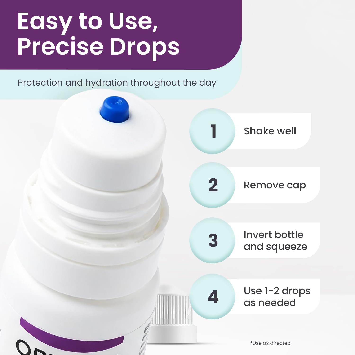 Optase Dry Eye Intense Drops easy dosing for quick, portable use.
