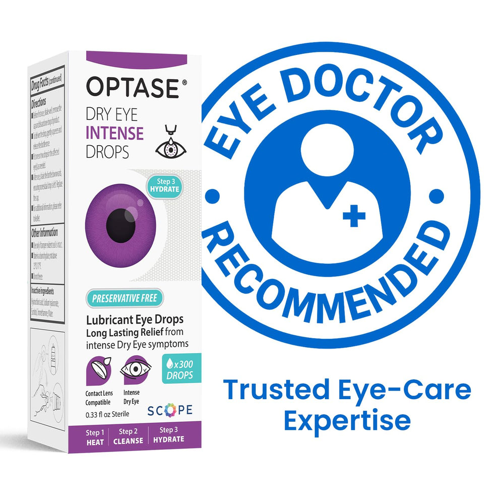 Optase Dry Eye Intense Drops ideal for on-the-go hydration.