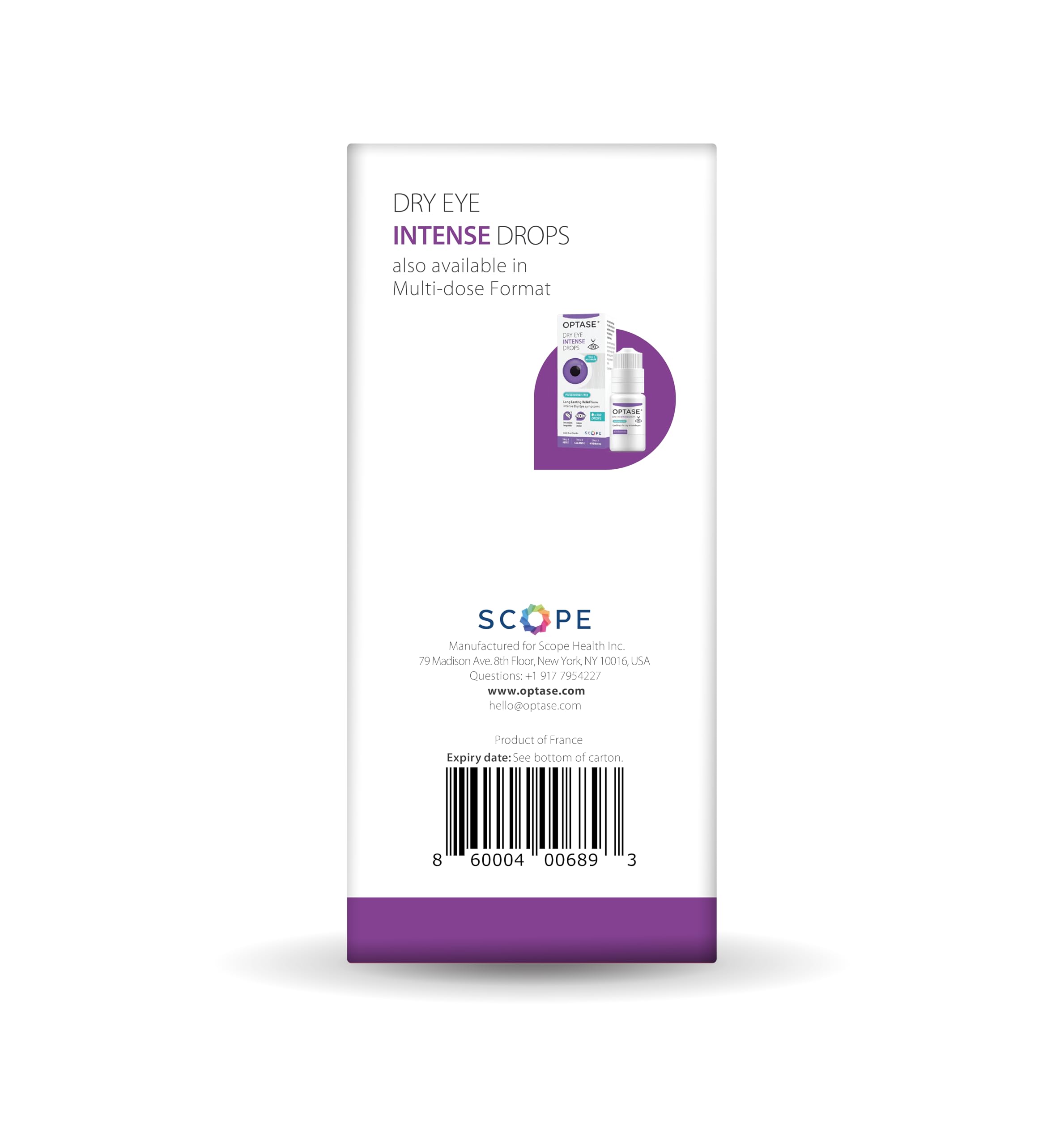 Optase Eye Care System branding on box showcasing science-led comfort and hygiene.