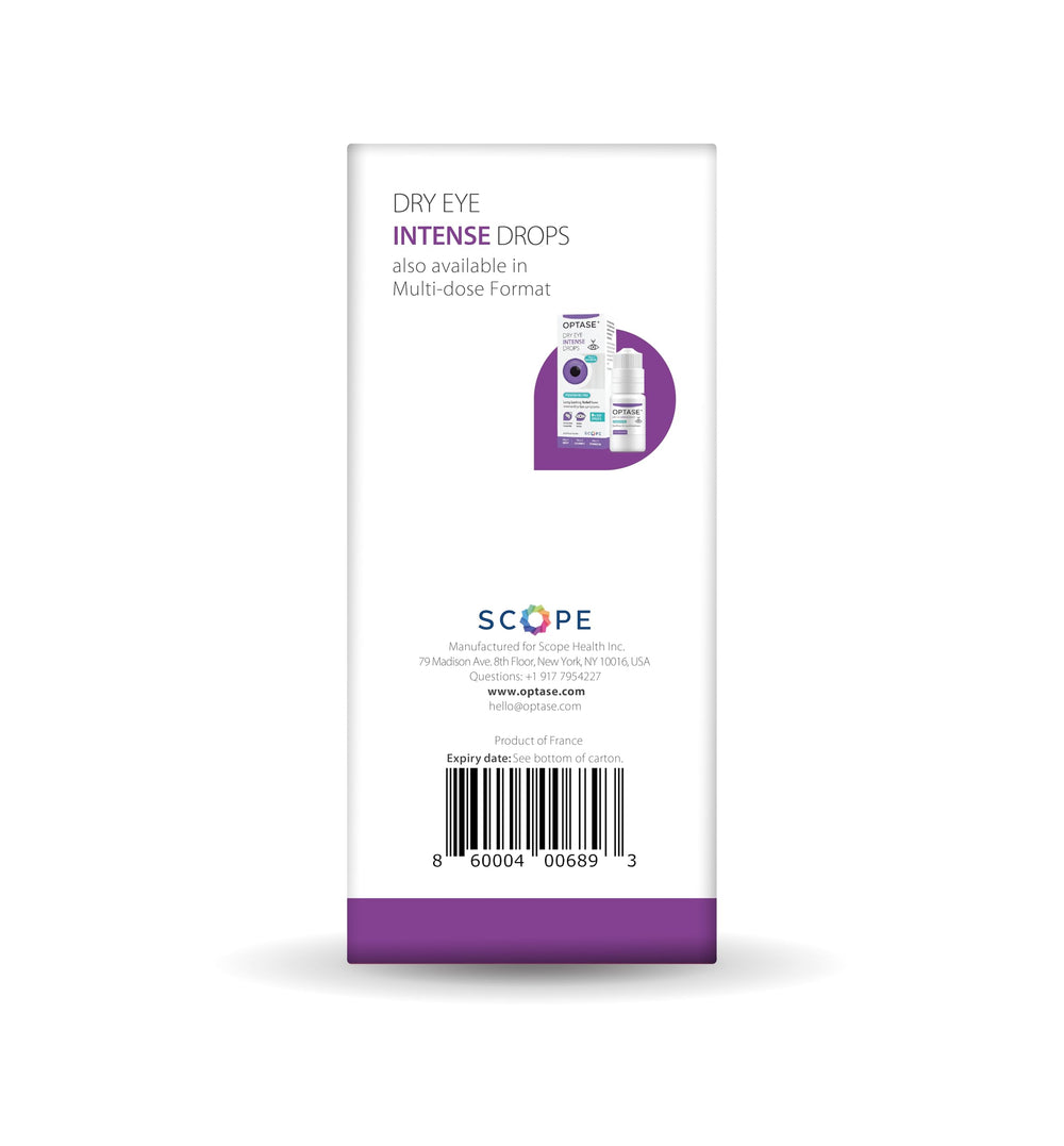 Optase Eye Care System branding on box showcasing science-led comfort and hygiene.