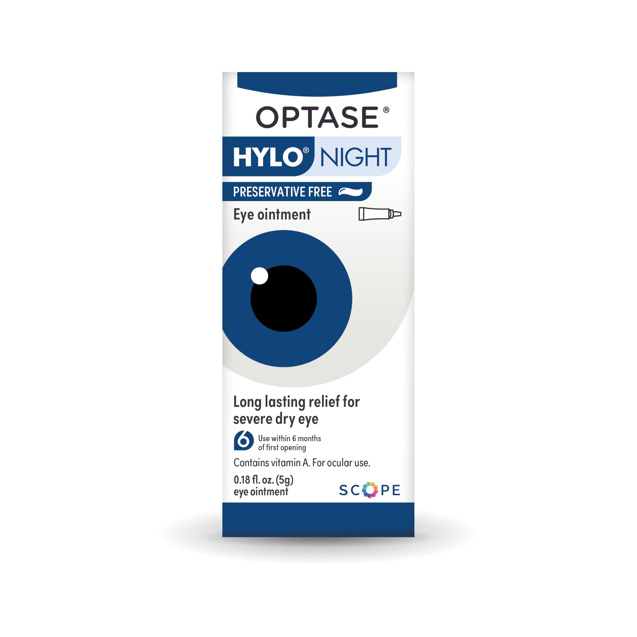 Optase HYLO Night Eye Ointment on lid area demonstrates gentle nightly care