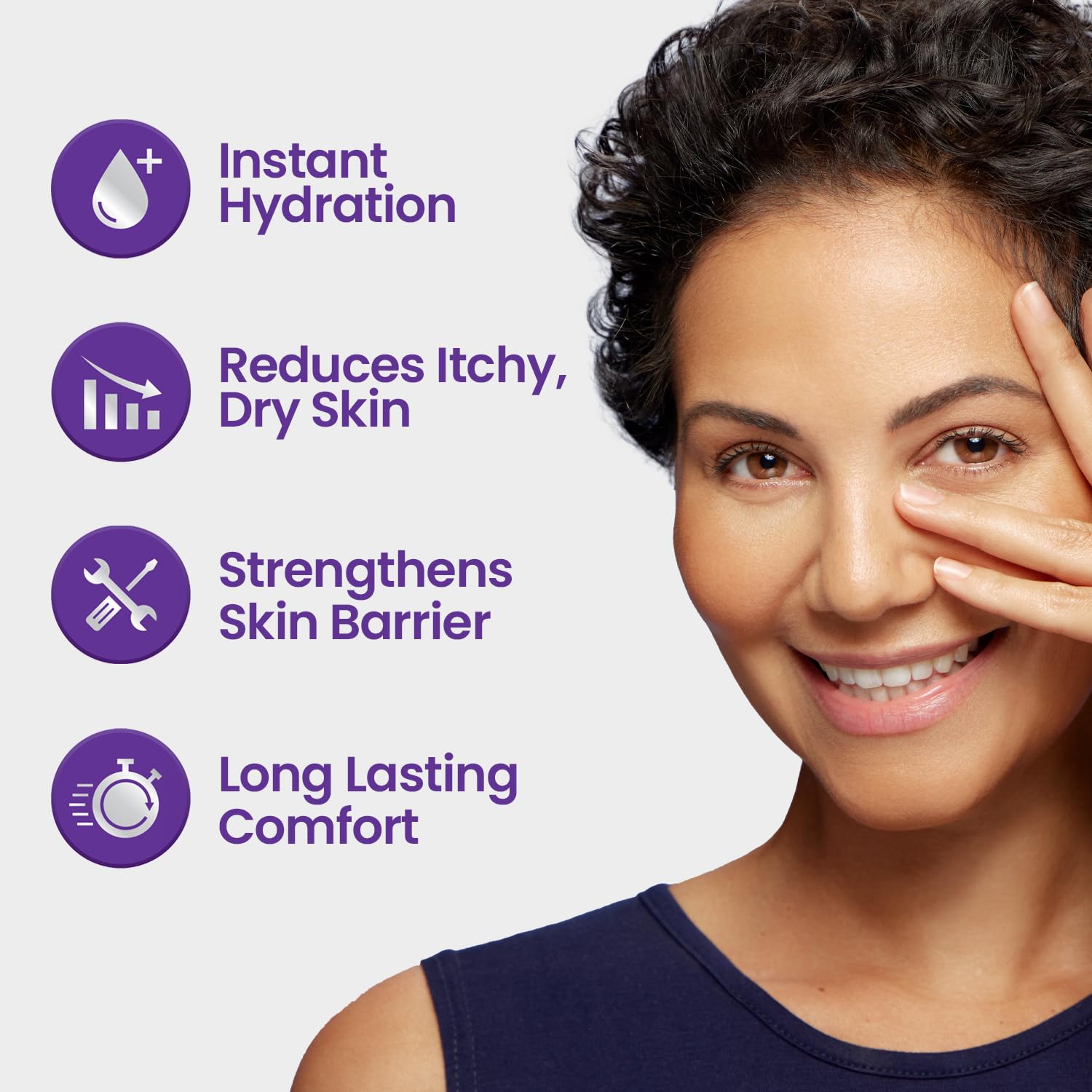 Optase LIFE cream texture swirl on skin indicating quick absorption